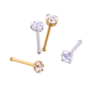 China USA hot selling white zircon gold plated nose ring nose stud body piercing jewelry on sale