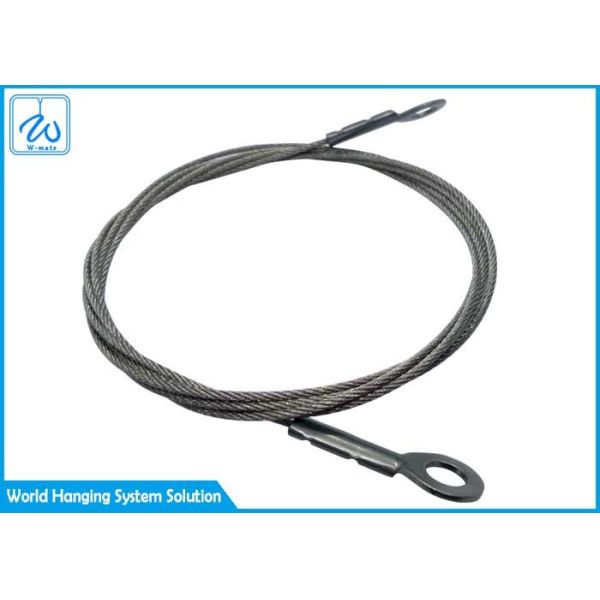 Quality 1.5mm Galvanized Steel Wire Cable Eye & Sling 1x19  For Lamp Hanging System for sale