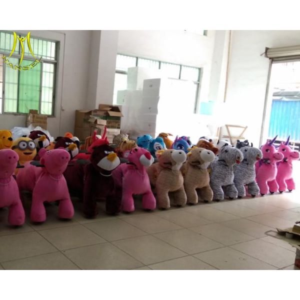 Hansel coin operated plush walking animal adult ride on toys for mall Guangzhou factory