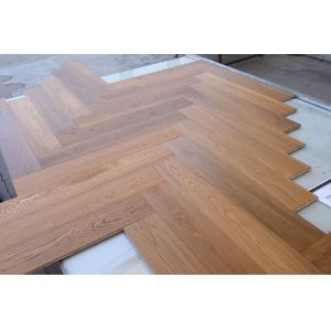 Smoked UV Oiled White Oak Herringbone Parquet Flooring 910x150mm