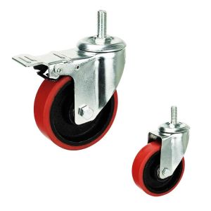 Buy cheap Smooth PU Iron 4 Inch Medium Duty Ball Bearing Swivel Stem Caster Wheel With Lock from wholesalers