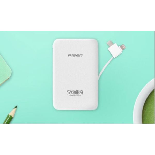 Buy cheap mini Pisen power bank with charging cable for IOS & Android, Pisen mini power bank for Iphone, Pisen mini power bank from wholesalers
