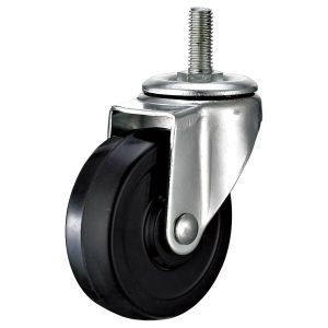 Buy cheap Small Thread screw black rubber caster with side brake 2",2.5",3" light duty Caster for Basket, Moving castor from wholesalers