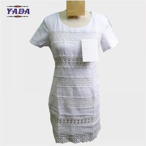 Buy cheap Hollow out collar white short sleeve print fashion girls one piece dress dresses women sexy made in China product