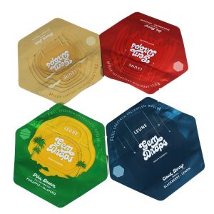 China Childproof Zipper Holographic Die Cut Mylar Bags Special Shape on sale