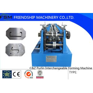 15KW Main Motor Steel C Z Purlin Roll Forming Machinery With 80-300mm