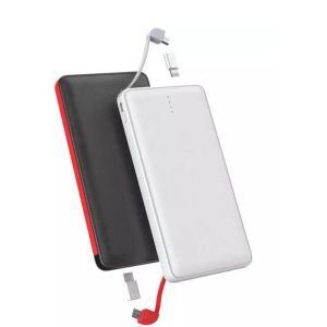 Buy cheap With Cables 10,000mah portable power bank leather casing high capacity smaller size from wholesalers