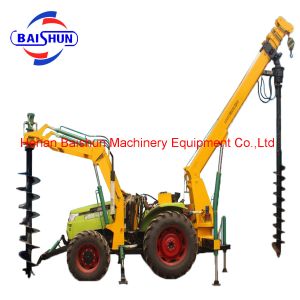 Buy cheap Electric Pole Installation Machine With Solar Pit Digger Spiral Earth Auger Hole Drilling Piling Machine from wholesalers