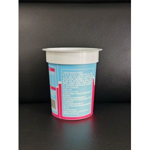 Buy cheap 400ml plastic IML print cup with aluminum foil lid and plastic lid from wholesalers