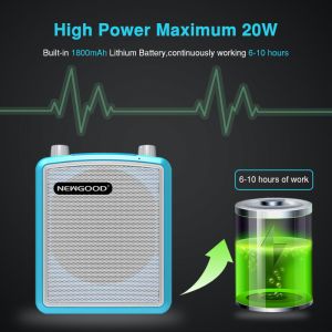 Buy cheap Stereo Echo Pa Amplifier UHF Headset Wireless Microphone Loud Speaker Intelligent Smart Wake Up Sleep Auto Connecting from wholesalers