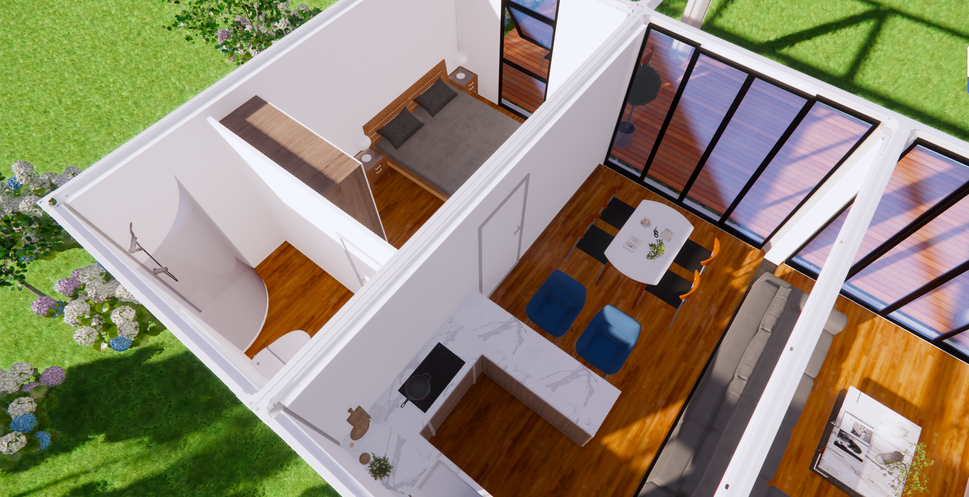 Buy cheap Boxspace Flexible Designs 2 Bedrooms Modular Home Prefabricated Container House Hotel Room Container Houses Motel For Airbnb from wholesalers