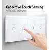 Buy cheap EU/UK 157*86mm Compact Touch Switch 4Gang Push Button Wall Switch Suitable For Round Installation Box from wholesalers