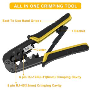Home Portable Ethernet Wire Crimper Tool Multi Function 0.37kg