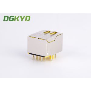 10 / 100 baseT RJ45 PCB connector with LAN Filter for Adsl, yellow housing