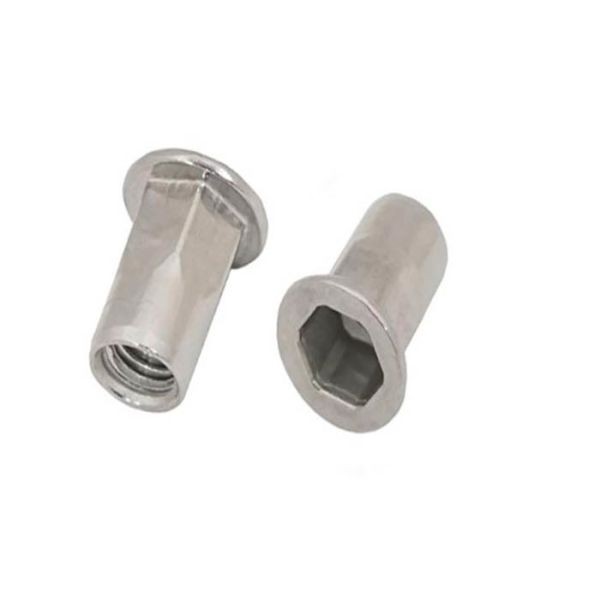Buy cheap M6 M8 18-8 Stainless Steel 304 316 Plain Semi Hex Flat Head Rivet Nuts from wholesalers