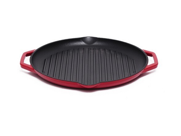 Quality Enamel Round Cast Iron Grill Pan for sale