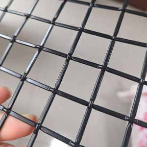 Lattice Decorative Woven Wire Mesh Stainless Steel Matte Black Color Metal For