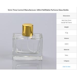 Buy cheap Strict Time Control Manufacturer 100ml Refillable Perfume Glass Bottle from wholesalers