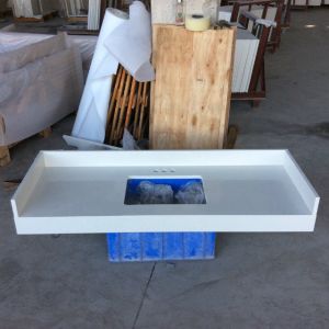 Buy cheap Bacteria Resistant Quartz Countertop Slab With Sink Prefabricated Vanity Tops from wholesalers