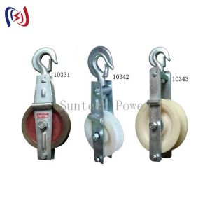 Buy cheap Abrasion Resistant Conductor Stringing Block with 75mm or 100mm Sheave Width and 10KN Load Capacity for Transmission Lines product