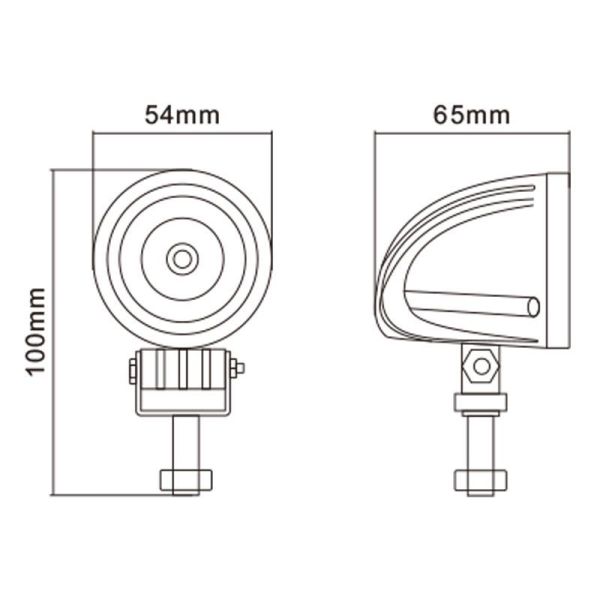 12V 24V 2′′ off Road 4X4 ATV Motor 10W LED Work Light
