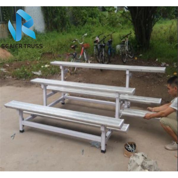 3 / 4 / 5 Rows Aluminum Stadium Bleachers Corrosion Resistance 3000 * 240mm Board