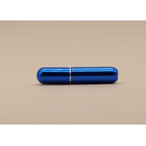 Buy cheap Blue Reusable Perfume Spray Bottle Aluminum Sheathed Oxidized Surface Handling from wholesalers