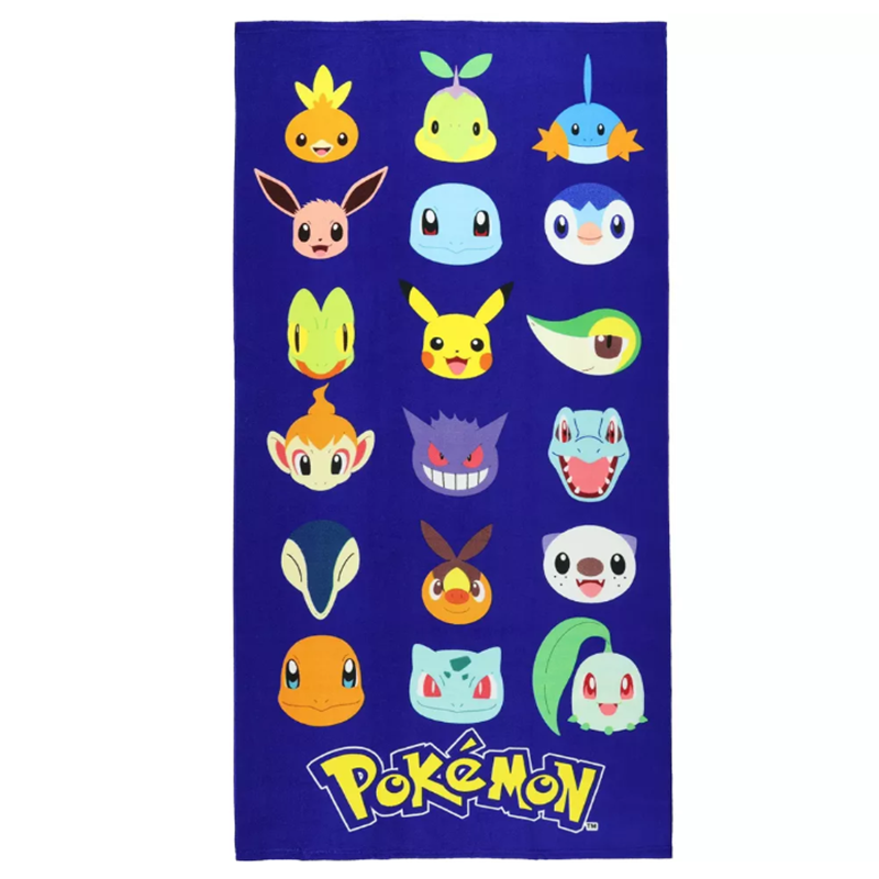 Officially Licensed Pokemon Beach Towel with Vibrant Multicolor Design and Large