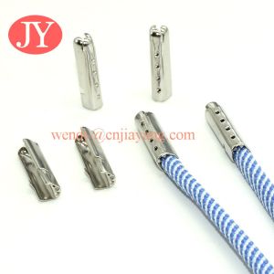 jiayang Silver plating Eco material 23mm bullet shape metal aglets for shoelace