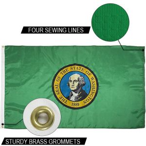 Buy cheap State of Washington Flag 3x5 ft Outdoor Heavy duty Dupont Nylon US Flags Strong Canvas Heading and  Brass Grommets from wholesalers