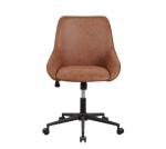 Buy cheap Easy Cleaning Leather Brown PU Office Desk Chair Upholstered With Padded Seat And Comfortable Back from wholesalers