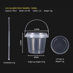 Buy cheap Customized Salad PP Plastic Cups With Handle With Carton Package from wholesalers