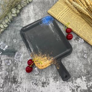 Buy cheap 9.5 Inch Retangular black melamine plates With Unbreakable Handle from wholesalers