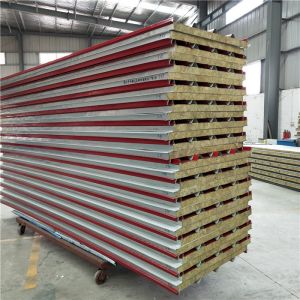 Buy cheap 3.61 meters 50mm rock wool sandwich roof panel with 0.426mm steel sheet for ready house from wholesalers