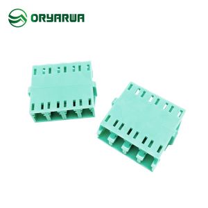 Buy cheap Dissymmetric Quad LC Fiber Optic Adapter Multimode With Flange from wholesalers
