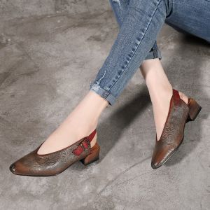 Buy cheap S362 2020 New Simple And Fashionable Mori Women'S Shoes Retro Handmade Square Heel Leather Guangzhou Women'S Shoes from wholesalers