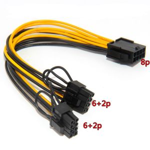 Buy cheap 18Awg PCI-e 8pin to Dual 8Pin / PCIe 8pin-2x(6+2pin) Graphics Video Card Power Cable PCI Express power splitter cable from wholesalers