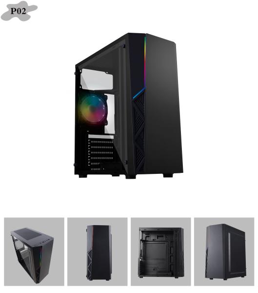 Micro ATX cpu Computer Cabinet RGB Light 12CM With Full Acrylic Panel