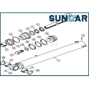 Buy cheap 521D Case 1542877C1 Oil Seal Kit 57.2MM Rod Seals Loader Bucket Cylinder Seal Repair Kit from wholesalers