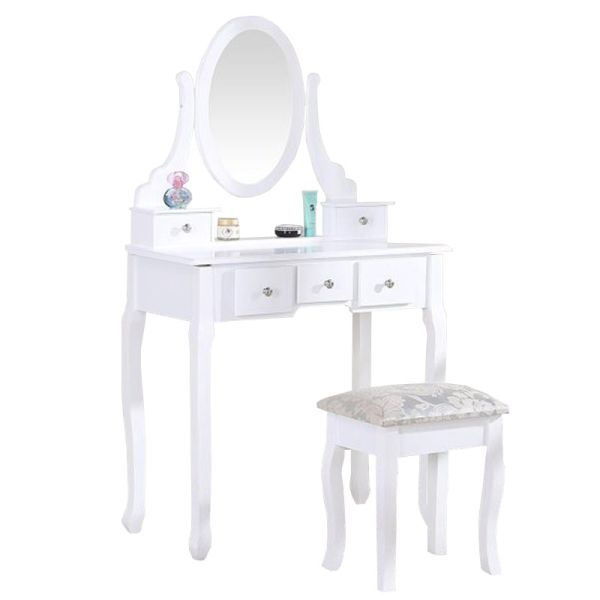 Quality Touch Screen Pine Wood Mirrored Dresser Table With Mirror Led Lights for sale