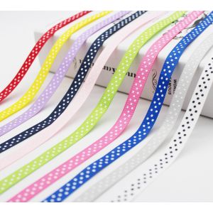 New Arrival Rainbow Polka Dot Colorful Printing Grosgrain Ribbon