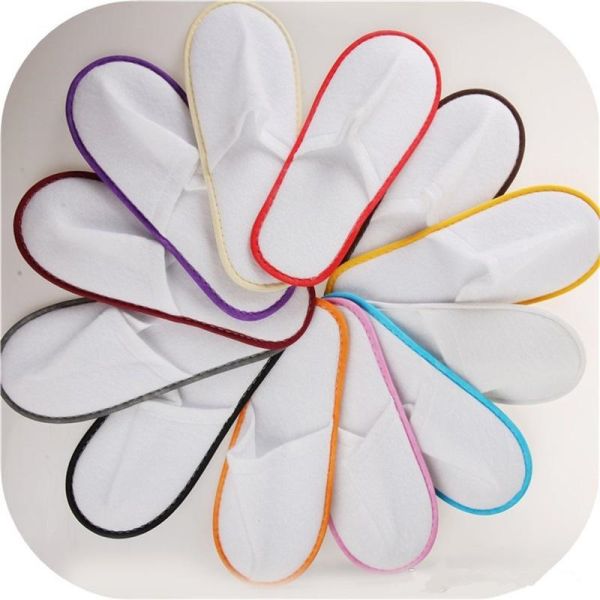 Quality White Blue 29cm*10.5cm Disposable Hotel Slippers With Elastic Band for sale