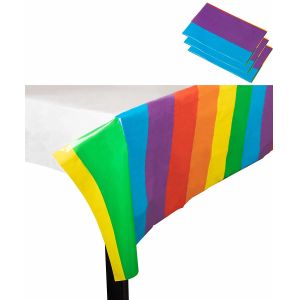 Buy cheap Waterproof Disposable Plastic Tablecloths Eco Friendly With Rainbow Pattern from wholesalers