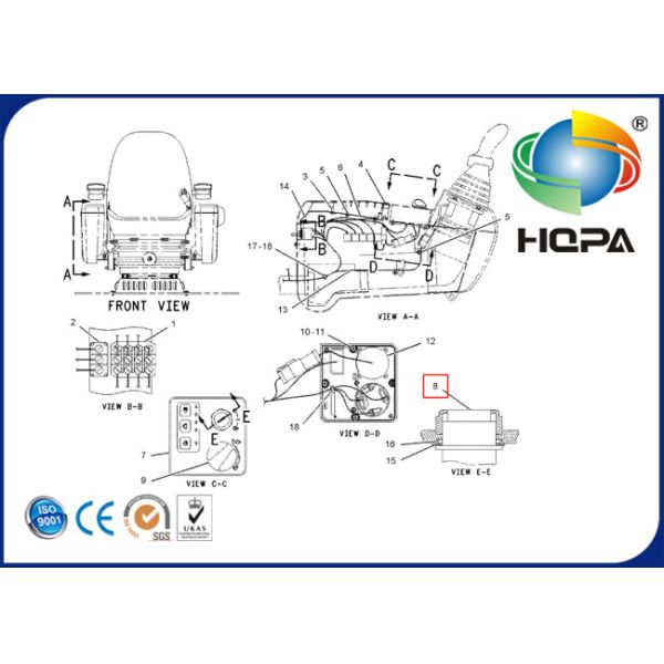 5 Terminal Wire 9G-7641 9G7641 CAT E320C Start Switch