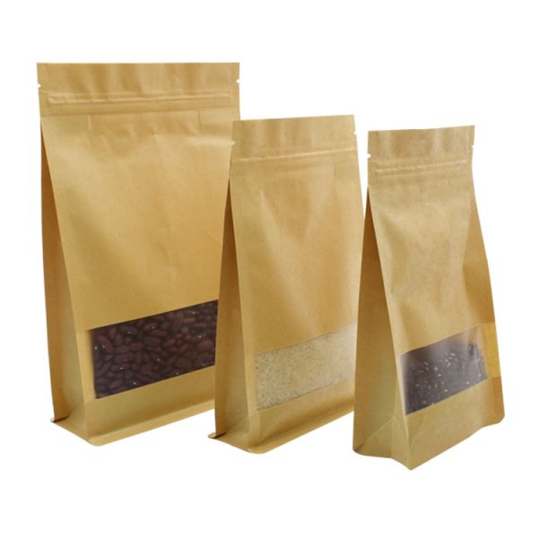 Buy cheap Window Food Flat Bottom 900g Kraft Paper Pouches from wholesalers