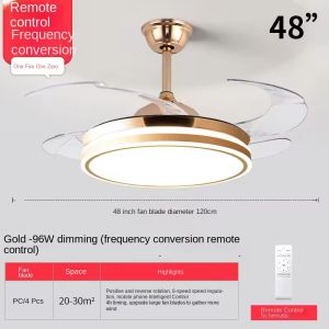 Buy cheap Factory 2025 Modern LED Ceiling Fan Light for Home and Restaurant Bluetooth Mute Simple Invisible Iron Chandelier 220V from wholesalers