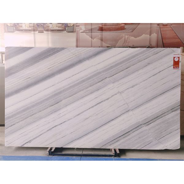 Quality Glacier White Marble Stone Slab With Grey Veins 15mm Thickness for sale