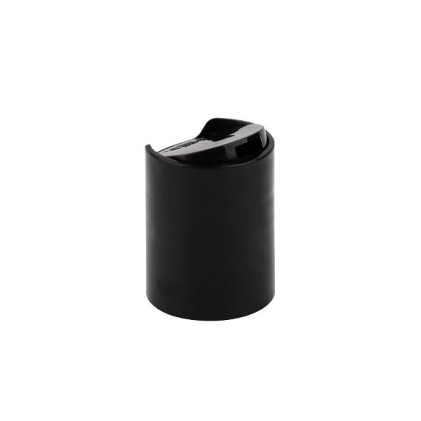 Black 24/415 Disc Top Caps Press Type PP Cosmetic Bottle Caps For Lotion