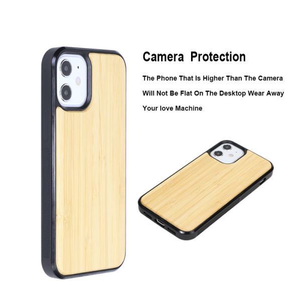 Custom Natural Bamboo Tpu Wooden Phone Case For IPhone