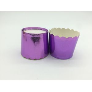 Buy cheap Shining Purple Colored Foil Cupcake Liners , Foil Baking Cases For Wedding Party Sweet Cake from wholesalers